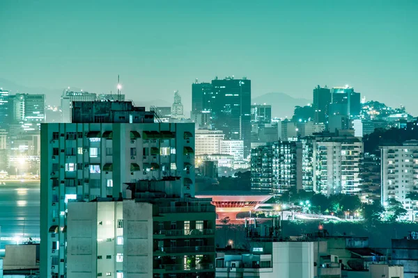 Paisagem Noturna Cidade Niteroi Região Metropolitana Estado Rio Janeiro Brasil — Fotografia de Stock