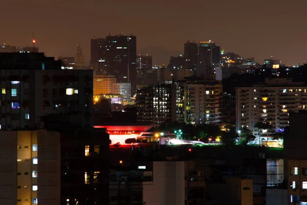 Paesaggio Notturno Nella Città Niteroi Regione Metropolitana Dello Stato Rio — Foto Stock