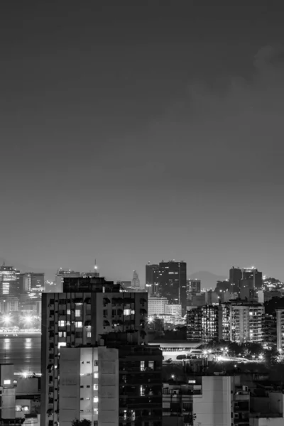 Nachtlandschaft Der Stadt Niteroi Metropolregion Des Bundesstaates Rio Janeiro Brasilien — Stockfoto