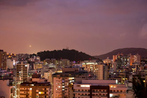 Éjszakai Táj Niteroi Városában Rio Janeiro Állam Nagyvárosi Régiójában Brazíliában — Stock Fotó