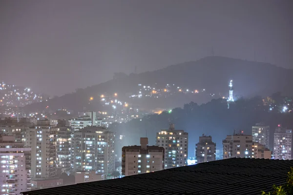 Paysage Nocturne Dans Ville Niteroi Région Métropolitaine Etat Rio Janeiro — Photo