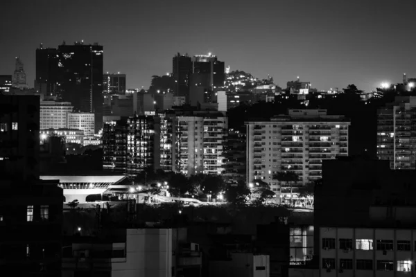 Nachtlandschaft Der Stadt Niteroi Metropolregion Des Bundesstaates Rio Janeiro Brasilien — Stockfoto