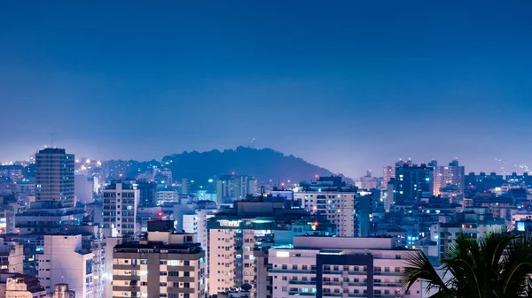 Éjszakai Táj Niteroi Városában Rio Janeiro Állam Nagyvárosi Régiójában Brazíliában — Stock Fotó
