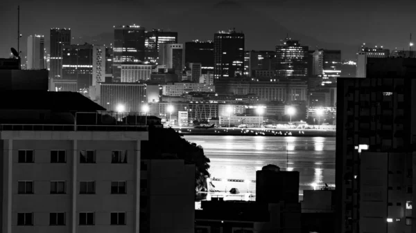 Paesaggio Notturno Nella Città Niteroi Regione Metropolitana Dello Stato Rio — Foto Stock