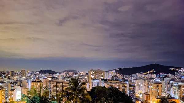 Paisagem Noturna Cidade Niteroi Região Metropolitana Estado Rio Janeiro Brasil — Fotografia de Stock