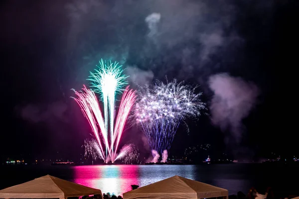 Nachtbilder Von Der Ankunft Des Neuen Jahres Reveillon Veranstaltung Mit — Stockfoto