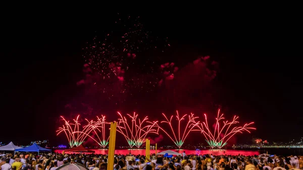 Ночные Изображения Наступления Нового Года Откровение Мероприятие Вечеринкой Концертами Фейерверками — стоковое фото