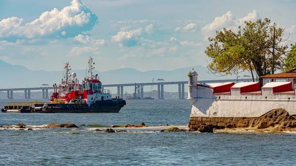 Guanabara Bay Rio Janeiro Brazylia Circa 2021 Platforma Eksploracji Przemysłu — Zdjęcie stockowe