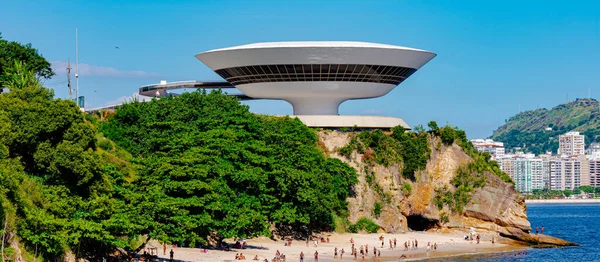Niteroi Rio Janeiro Brazil Circa 2021 Niteroi Kortárs Művészeti Múzeumot — Stock Fotó