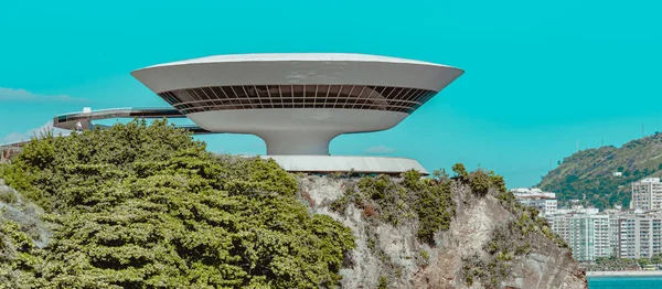 Niteroi Rio Janeiro Brazil Circa 2021 Niteroi Kortárs Művészeti Múzeumot — Stock Fotó