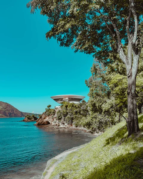 Niteroi Rio Janeiro Brazil Circa 2021 Niteroi Kortárs Művészeti Múzeumot — Stock Fotó