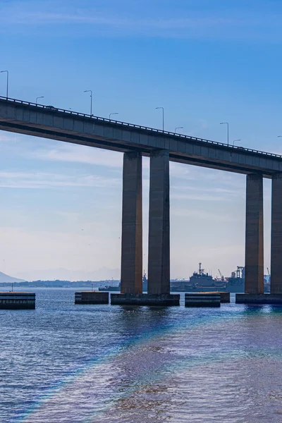 Мост Президента Коста Сильва Известный Мост Рио Нитери Через Залив — стоковое фото