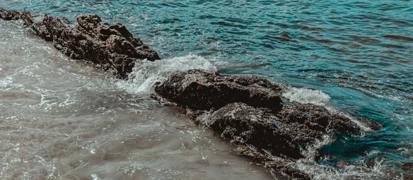 Εικόνα Πετρωμάτων Πετρωμάτων Υφή Και Οξύτητα Στην Παραλία Κατά Διάρκεια — Φωτογραφία Αρχείου