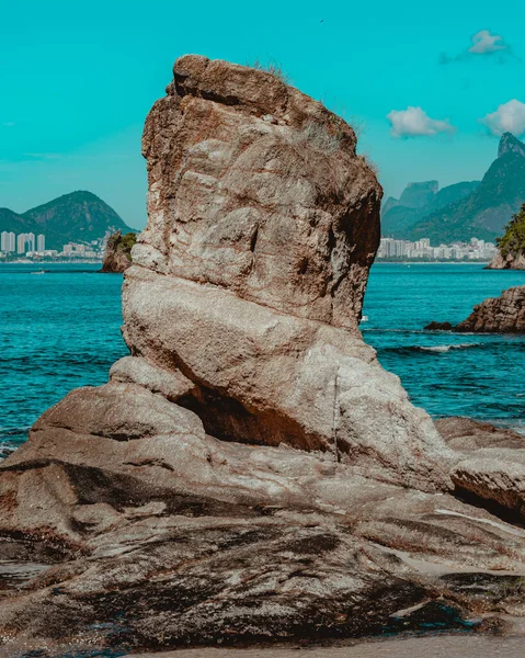Niteroi Rio Janeiro Brazílie Circa 2021 Obrázek Skalních Útvarů Kamenů — Stock fotografie