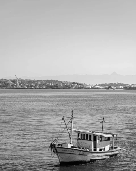 Barca Pesca Circondata Uccelli Marini Nella Baia Guanabara Rio Janeiro — Foto Stock