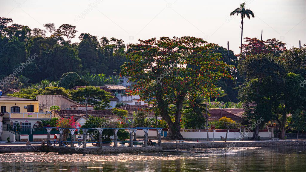 Paqueta Island, Rio de Janeiro, Brazil - CIRCA 2021: Typical urban setting, from the daily life of the neighborhood, recorded in Paqueta