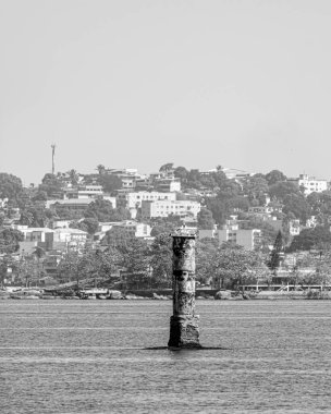 Rio de Janeiro, Brezilya - CIRCA 2021: Guanabara Körfezi manzarası, Rio de Janeiro, Güneydoğu Brezilya