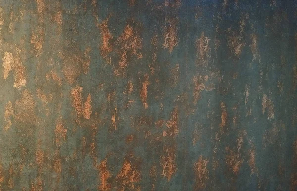 Grunge 'un iç mimarisi. Arka planda altın noktalar olan eski karanlık çatı katı duvarının dokusu. Golgen lekeli mavi duvar