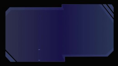 Soyut animasyon teknolojisi. Gelecekçi hud arayüzü mavi hologram. Siyah arkaplanda teknik unsurlar, dijital veri arkaplanı