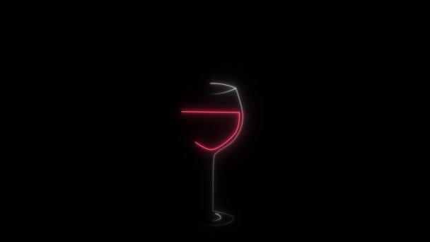 Vin Rouge Fluo Brillant Classique Avec Des Lèvres Brillantes Isolées — Video