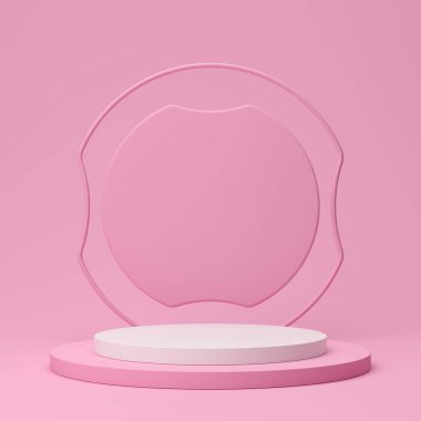 Soyut arkaplan, ürün gösterimi için podyum geometri şekilli sahneyi taklit et. 3B görüntüleme