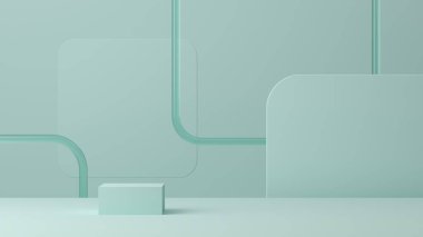 Soyut arkaplan, ürün gösterimi için podyum geometri şekilli sahneyi taklit et. 3B görüntüleme