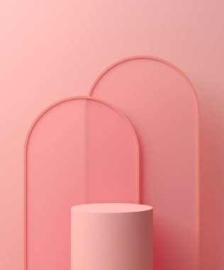 Soyut arkaplan, ürün gösterimi için podyum geometri şekilli sahneyi taklit et. 3B görüntüleme