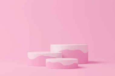 Soyut arkaplan, ürün gösterimi için podyum geometri şekilli sahneyi taklit et. 3B görüntüleme