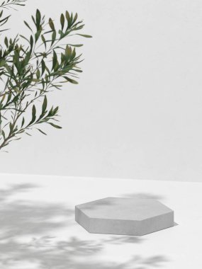 Ürün markalaştırma sunumu için soyut arkaplan minimal biçimi. Boş alanla sahneyi düzenle. 3d oluşturma