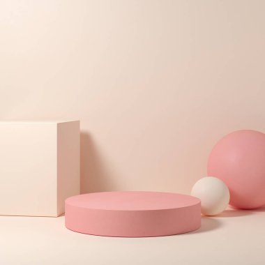 Ürün markalaştırma sunumu için soyut arkaplan minimal biçimi. Boş alanla sahneyi düzenle. 3d oluşturma