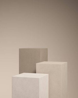 Ürün markalaştırma sunumu için soyut arkaplan minimal biçimi. Boş alanla sahneyi düzenle. 3d oluşturma