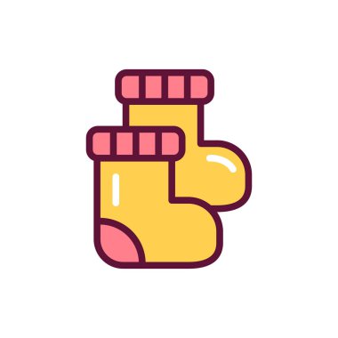 Bebek çorapları renk çizgisi ikonu. İzole vektör ögesi.