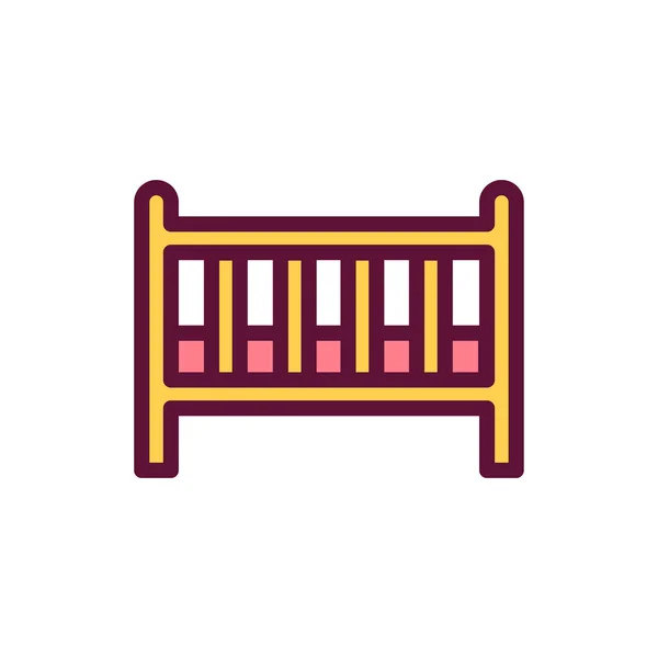 Значок цвета детской кроватки. Изолированный векторный элемент. — стоковый вектор
