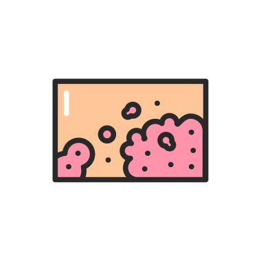 Bir dermatit renk çizgisi simgesi. İzole vektör ögesi.