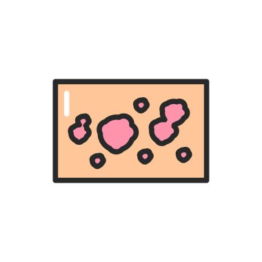 Pityriasis hastalığı renk çizgisi ikonu. İzole vektör ögesi.