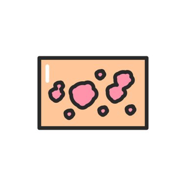 Pityriasis disease color line icon. Isolated vector element. clipart