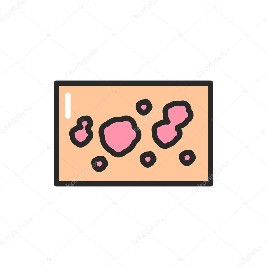 Pityriasis disease color line icon. Isolated vector element.