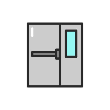 Kapalı giriş kapılarının renk çizgisi simgesini görüntüle. İzole vektör ögesi.