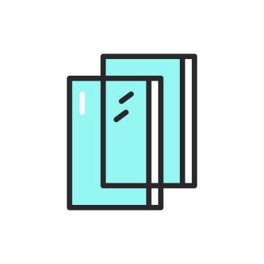 Cam birim renk çizgisi simgesi. Web sayfası, mobil uygulama, tanıtım için resim grafiği.