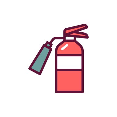 İtfaiye renkli çizgi ikonu. İzole vektör ögesi.