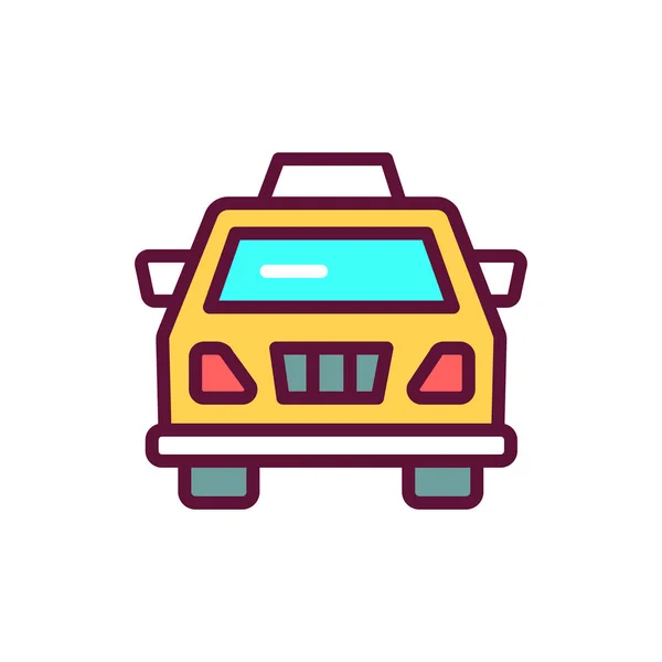 タクシーのカラーラインアイコン。分離ベクトル要素. — ストックベクタ