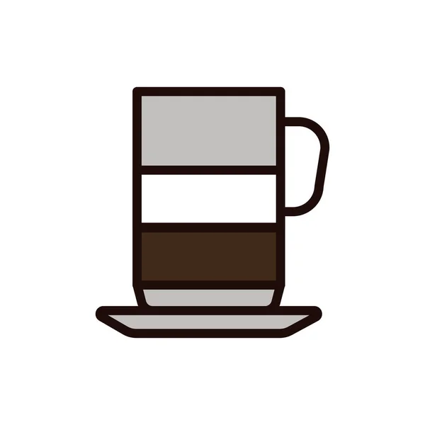 Кафе з значком лінії кольору молока. Ізольований векторний елемент . — стоковий вектор