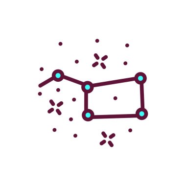 Takımyıldızı renk çizgisi simgesi. Web sayfası, mobil uygulama, tanıtım için resim grafiği. 