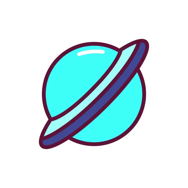 Urano Planeta Icono Línea Color Pictograma Para Página Web Aplicación — Vector de stock