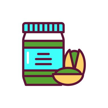 Fıstık ezmesi renk çizgisi simgesi. İzole vektör ögesi.