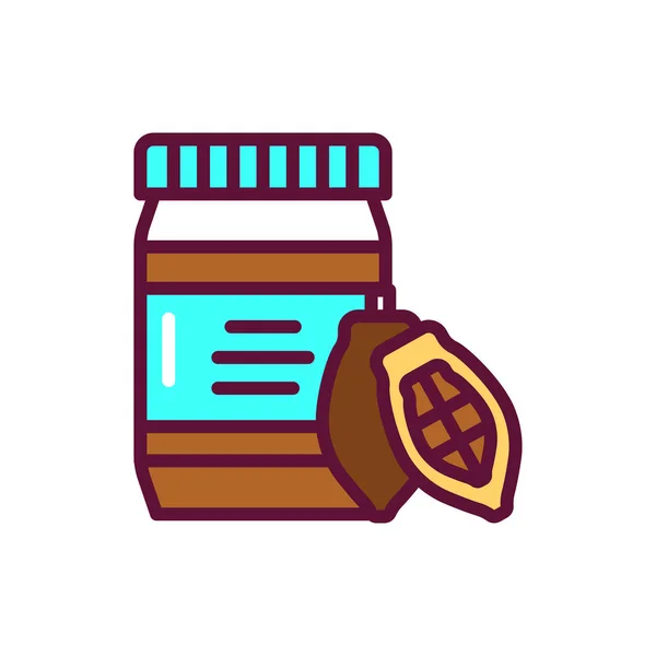 Cacao paste color line icon. Isolated vector element. — Stock Vector