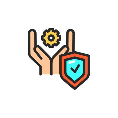 Sorumluluk sigortası renk çizgisi simgesi. İzole vektör ögesi.