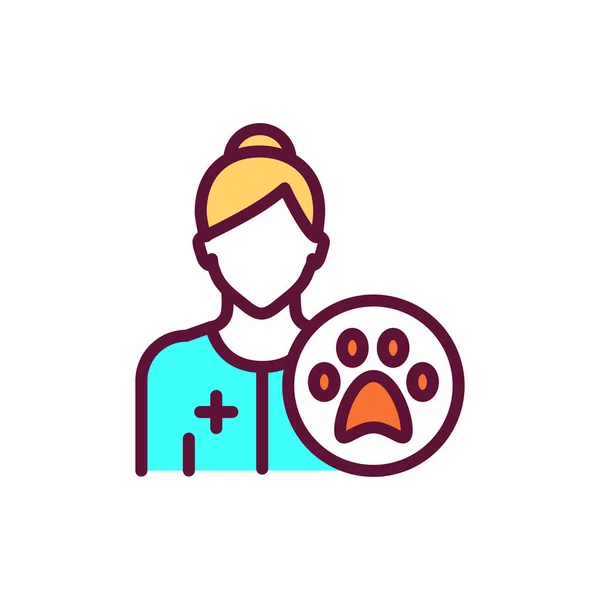 Icono de color de línea veterinaria. Elemento vectorial aislado. Esquema pictograma para la página web, aplicación móvil, promo. — Vector de stock