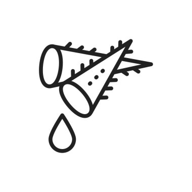 Aloe siyah çizgi simgesi. Vektör çizimi. Web sayfası, mobil uygulama, tanıtım için resim çizelgesi