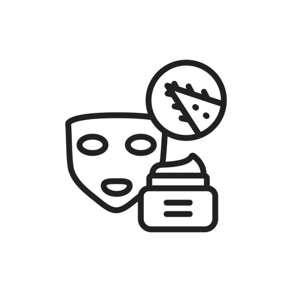 Aloe vera face mask black line icon. Skin care. Moisturizing and nourishing skin. Outline pictogram for web page, mobile app, promo. — Stock Illustration Aloe vera face mask black line icon. Skin care. Moisturizing and nourishing skin. Outline pictogram for web page, mobile app, promo. Stock Illustration